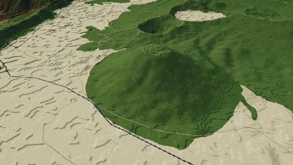 Mount Bromo: volcanic basin, captured in Voxel Earth Engine