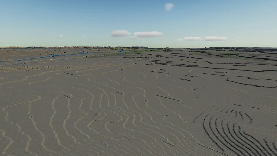 Icelandic Highlands: summer evening, captured in Voxel Earth Engine