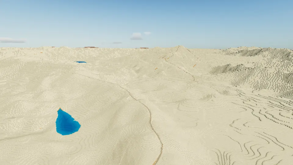 Namib Desert: oblique desert view, captured in Voxel Earth Engine