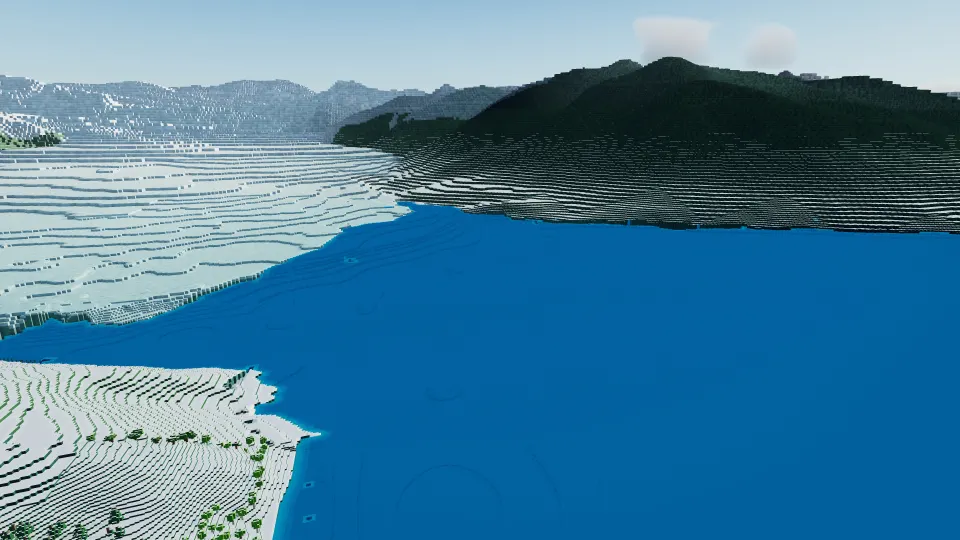 Perito Moreno Glacier: glacier and lake, captured in Voxel Earth Engine