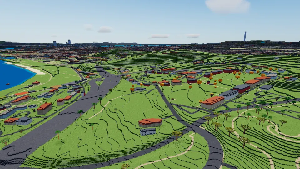 San Francisco: coast and city, captured in Voxel Earth Engine